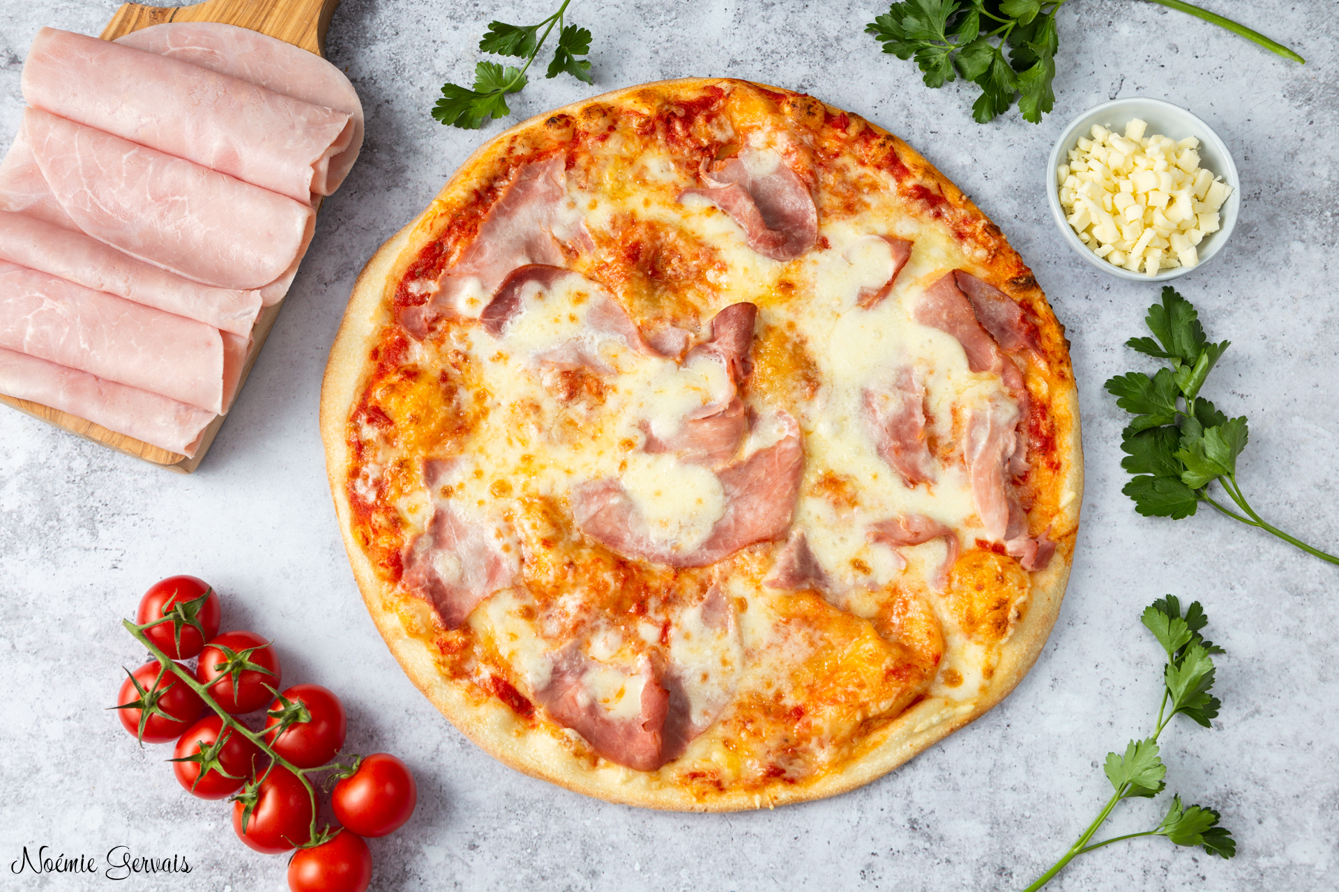 Photographie culinaire Pizza au jambon