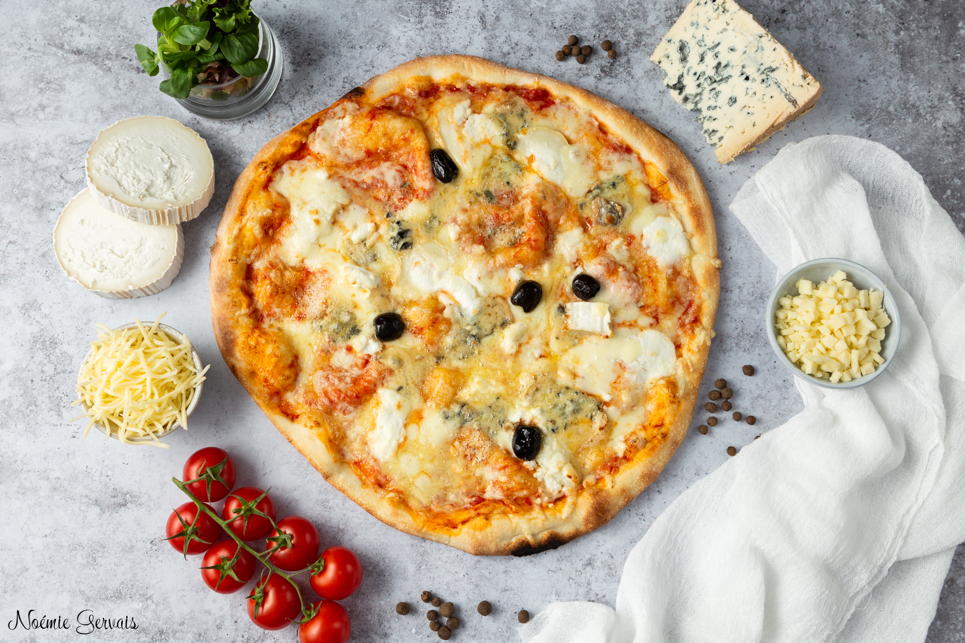 Photographie culinaire Pizza aux fromages